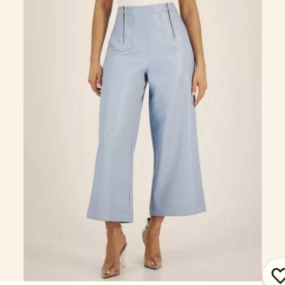 Avec Les Filles Pants - Avec Les Filles Slate Blue Vegan Leather Pants SZ 8 $99